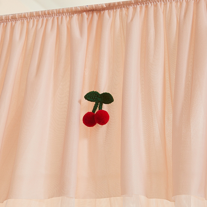 91家纺网 家纺一手货源 找家纺 青竹苑 2026新款花边落地蚊帐 落地樱桃-奶杏