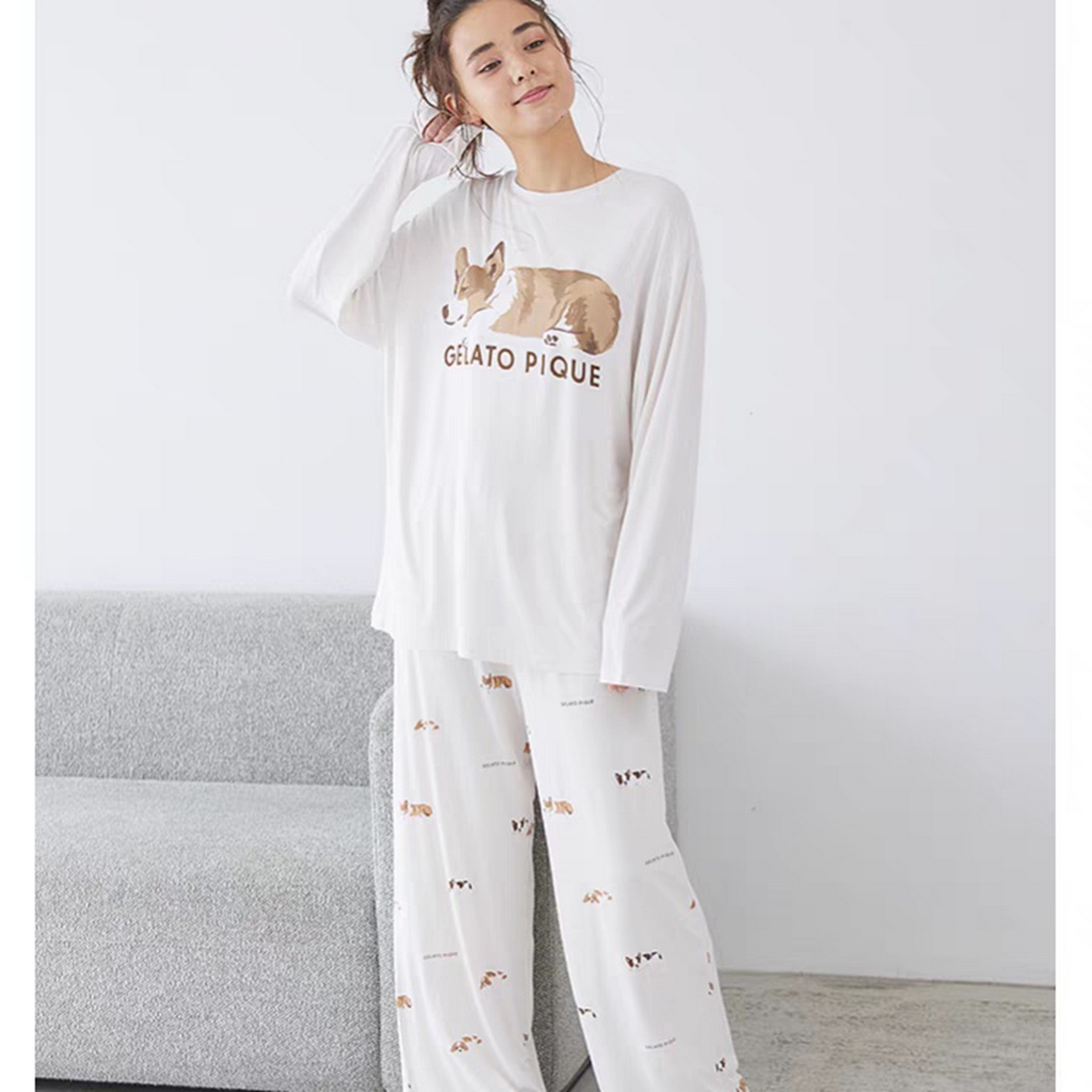 91家纺网 家纺一手货源 找家纺 妍景家居生活馆 2026新款睡眠狗狗套装 白色