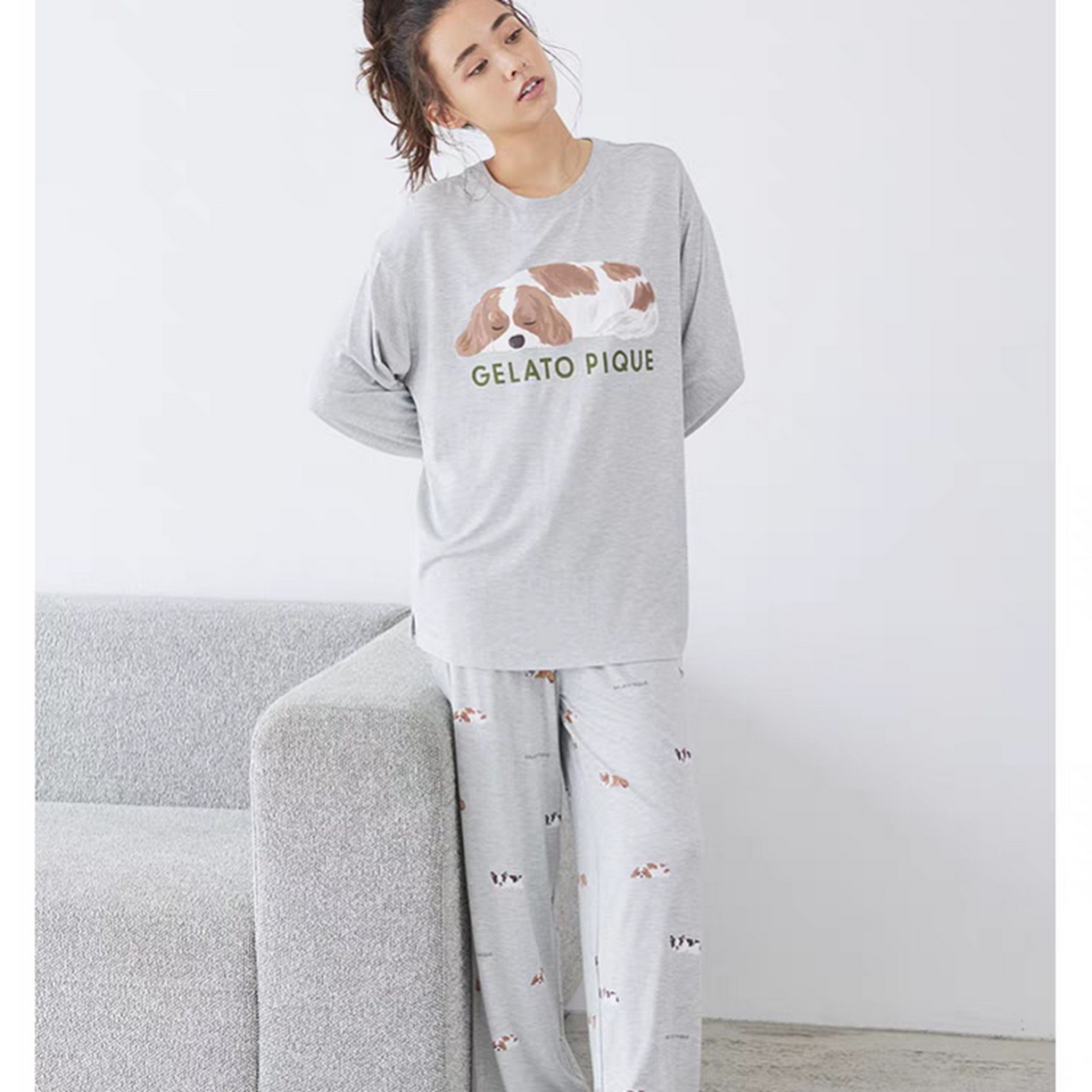 91家纺网 家纺一手货源 找家纺 妍景家居生活馆 2026新款睡眠狗狗套装 灰色