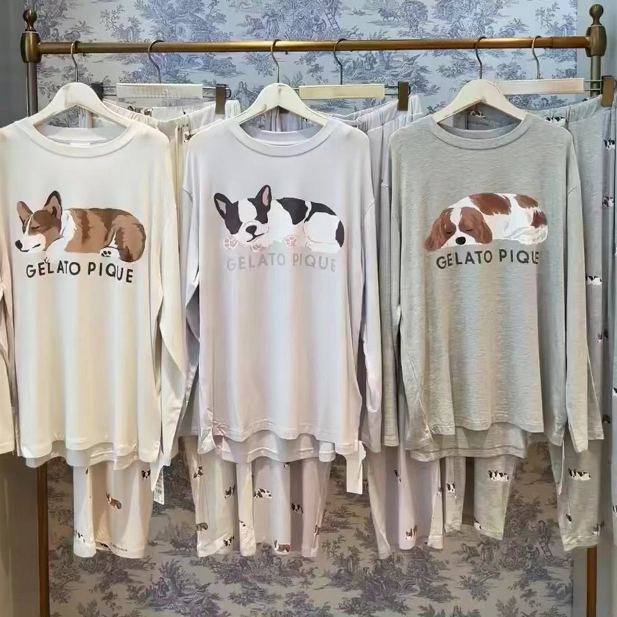 91家纺网 家纺一手货源 找家纺 妍景家居生活馆 2026新款睡眠狗狗套装 蓝色