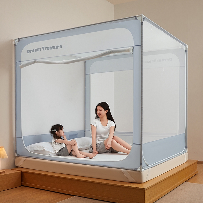 91家纺网 家纺一手货源 找家纺 （总）青竹苑 2026新款圆弧款坐床防摔蚊帐