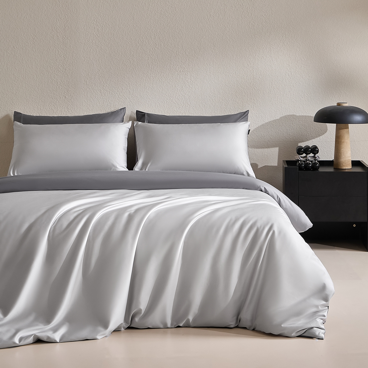 91家纺网 家纺一手货源 找家纺 （总）拼社家纺 2026新款A类全棉50s双股100Pro贡缎长绒棉四件套全棉四件套简约纯色纯棉床上用品