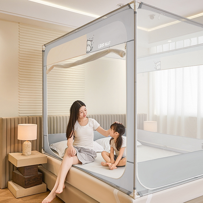 91家纺网 家纺一手货源 找家纺 （总）青竹苑 2026新款圆弧款坐床防摔蚊帐