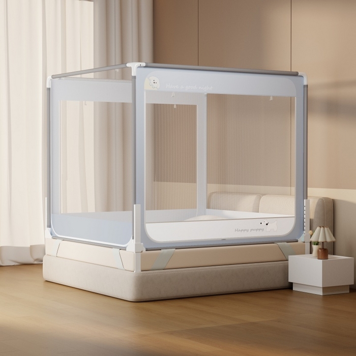 91家纺网 家纺一手货源 找家纺 青竹苑 2026新款圆弧款坐床防摔蚊帐 狗狗