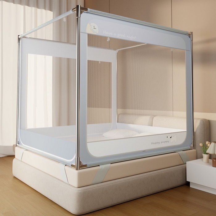 91家纺网 家纺一手货源 找家纺 青竹苑 2026新款圆弧款坐床防摔蚊帐 狗狗