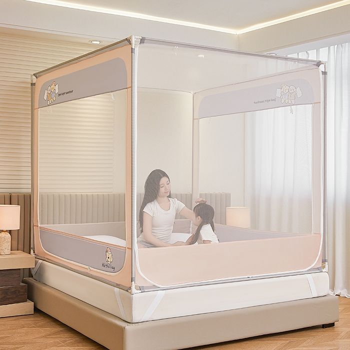 91家纺网 家纺一手货源 找家纺 青竹苑 2026新款圆弧款坐床防摔蚊帐 好伙伴