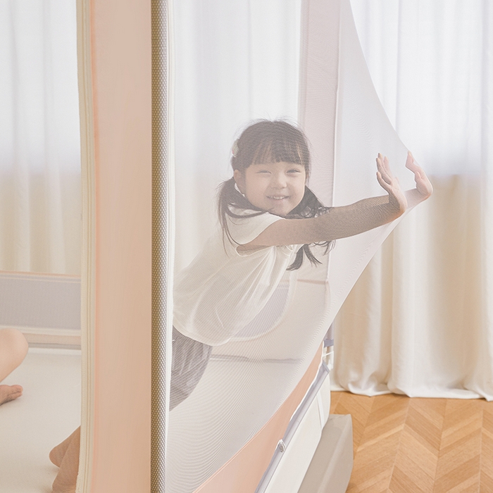 91家纺网 家纺一手货源 找家纺 青竹苑 2026新款圆弧款坐床防摔蚊帐 好伙伴