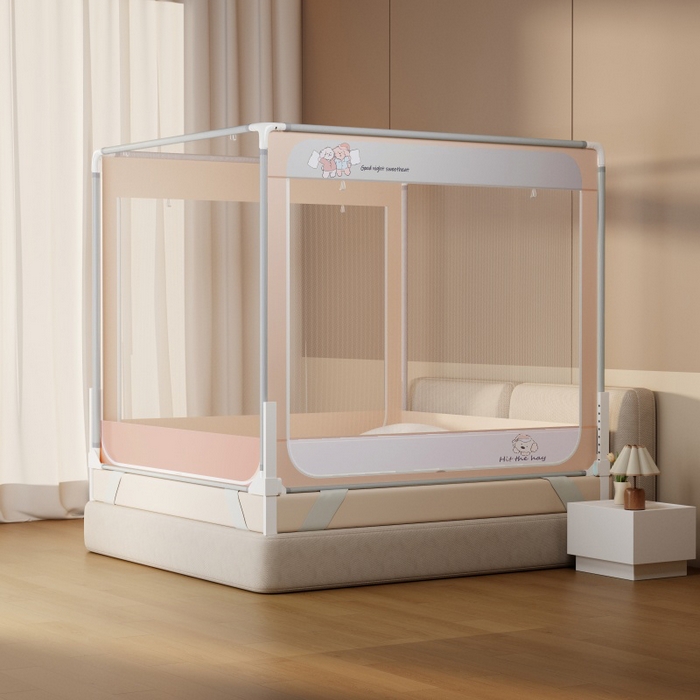 91家纺网 家纺一手货源 找家纺 青竹苑 2026新款圆弧款坐床防摔蚊帐 好伙伴