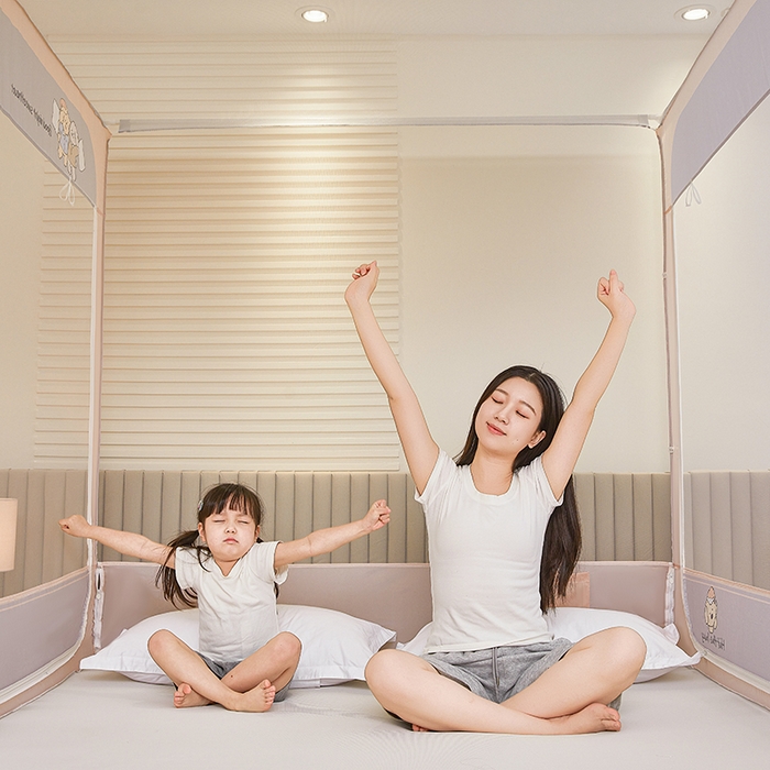 91家纺网 家纺一手货源 找家纺 青竹苑 2026新款圆弧款坐床防摔蚊帐 好伙伴