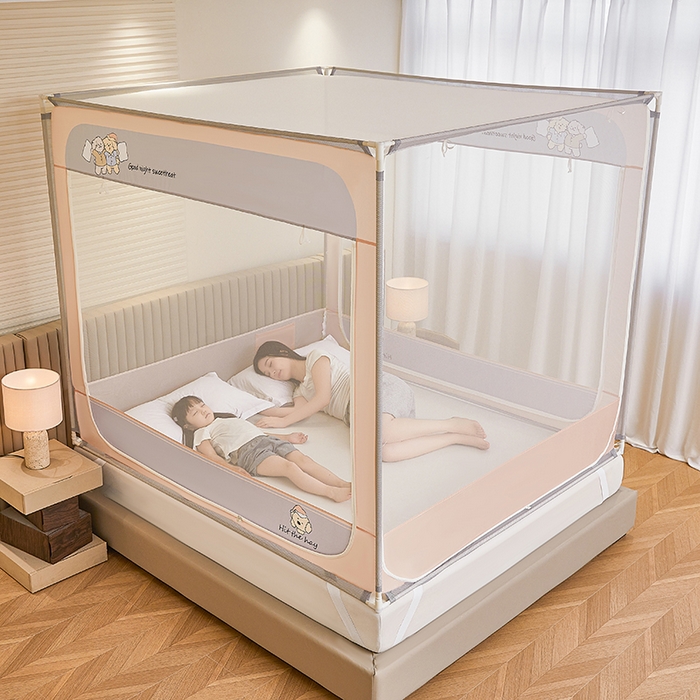 91家纺网 家纺一手货源 找家纺 青竹苑 2026新款圆弧款坐床防摔蚊帐 好伙伴