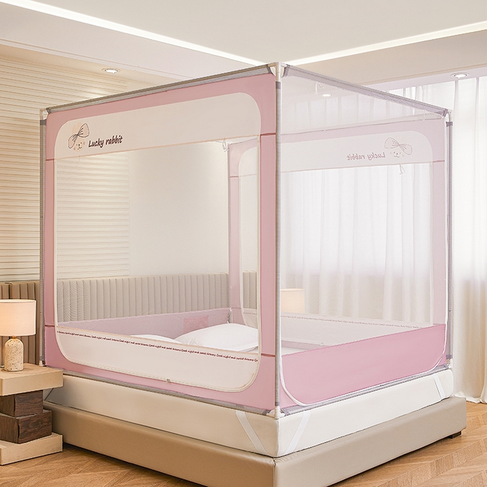 91家纺网 家纺一手货源 找家纺 青竹苑 2026新款圆弧款坐床防摔蚊帐 兔兔