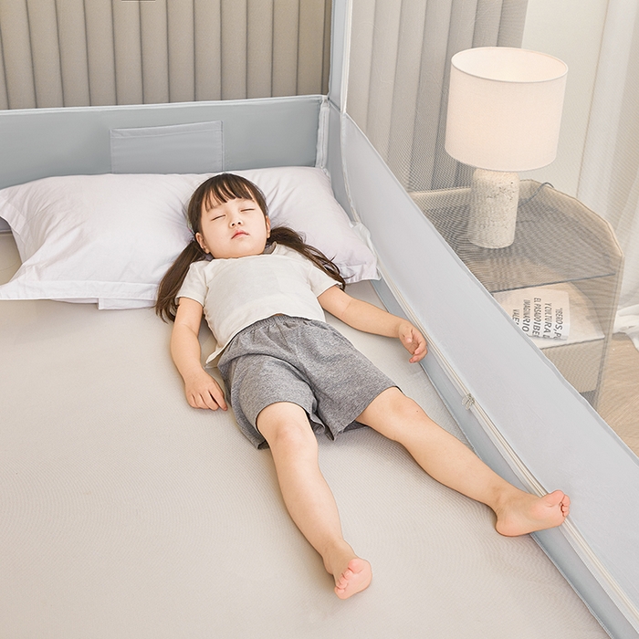 91家纺网 家纺一手货源 找家纺 青竹苑 2026新款圆弧款坐床防摔蚊帐 兔兔和猫猫