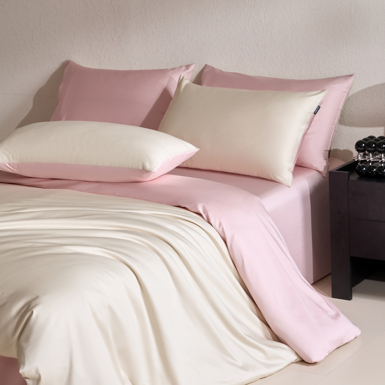 91家纺网 家纺一手货源 找家纺 拼社家纺 2026新款A类全棉50s双股100Pro贡缎长绒棉四件套全棉四件套简约纯色纯棉床上用品 舒肤蕾+天竺粉