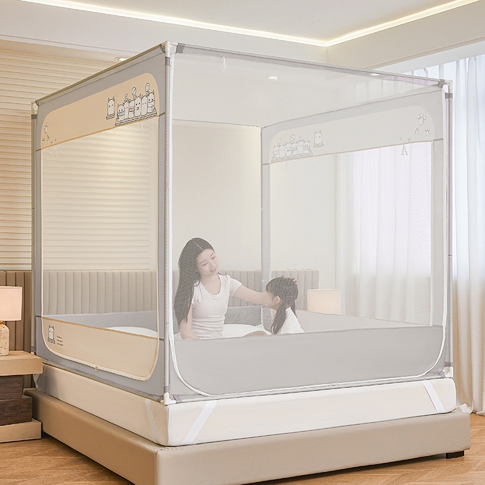 91家纺网 家纺一手货源 找家纺 青竹苑 2026新款圆弧款坐床防摔蚊帐 熊熊