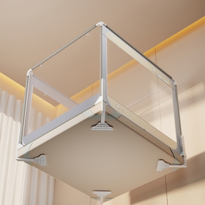 91家纺网 家纺一手货源 找家纺 青竹苑 2026新款圆弧款坐床防摔蚊帐 熊熊