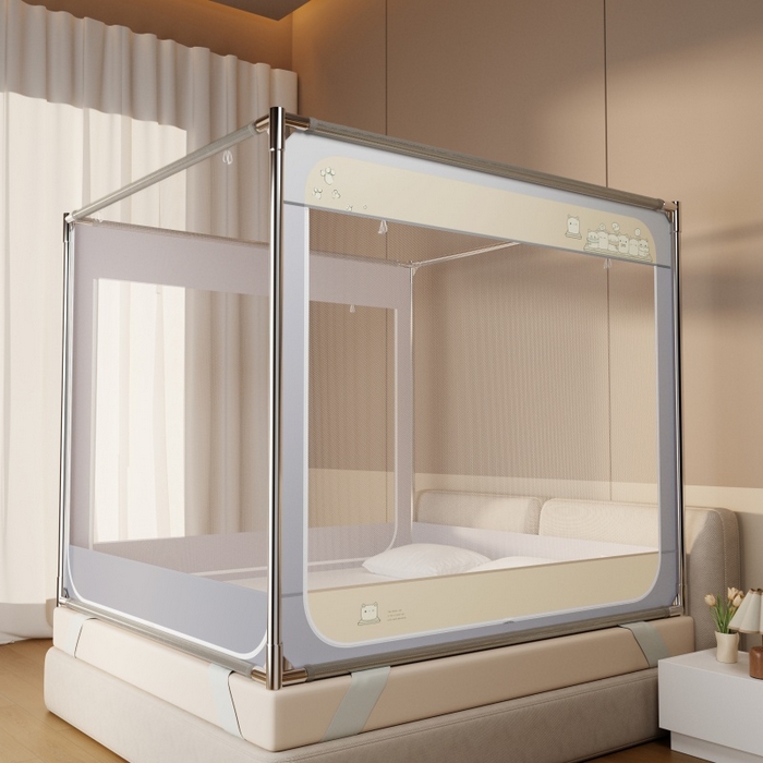 91家纺网 家纺一手货源 找家纺 青竹苑 2026新款圆弧款坐床防摔蚊帐 熊熊