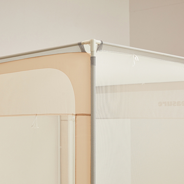 91家纺网 家纺一手货源 找家纺 青竹苑 2026新款圆弧款坐床防摔蚊帐 米杏