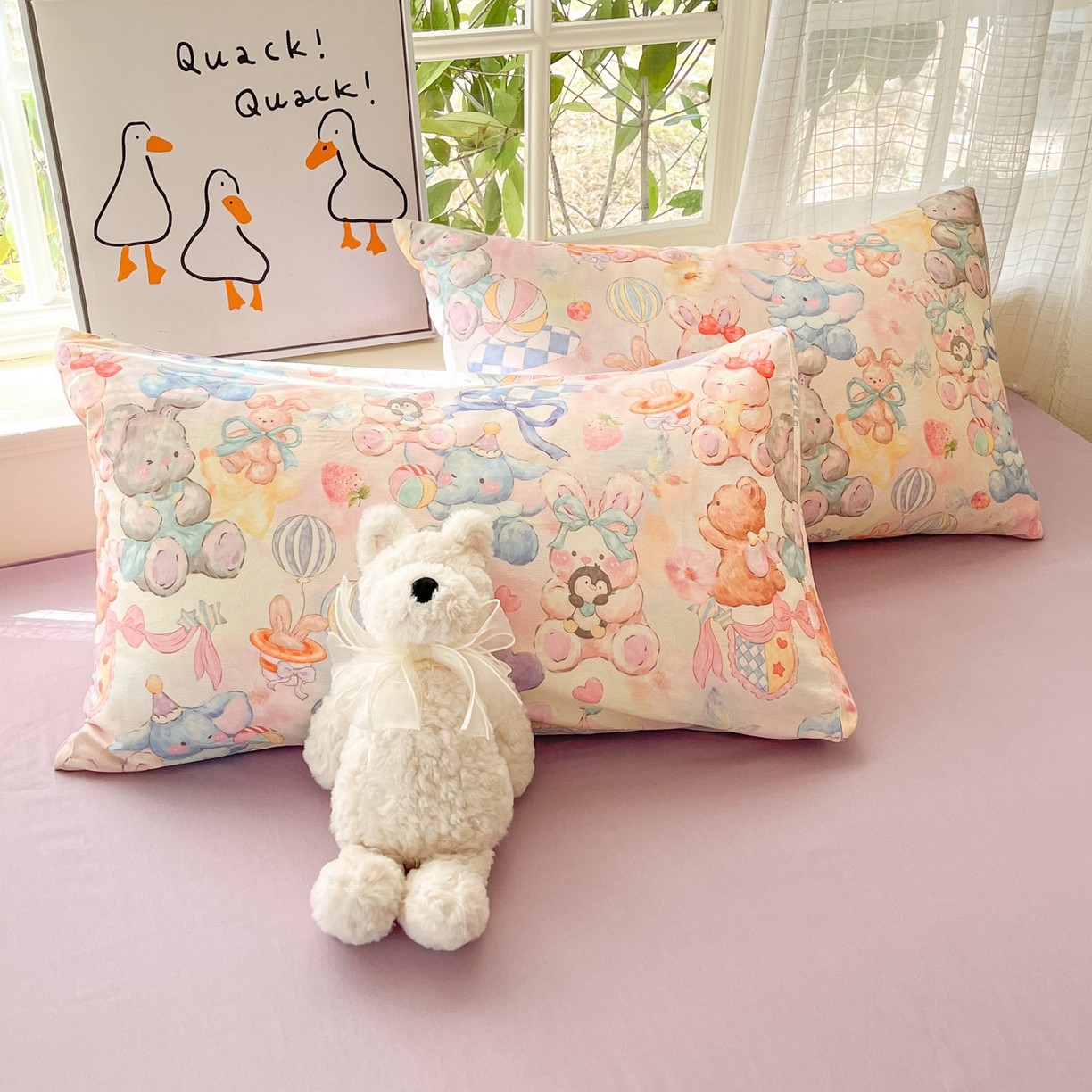 91家纺网 家纺一手货源 找家纺 （总）睡美美家纺 2026新款13070数码印花全棉纯棉动物卡通三件套四件套