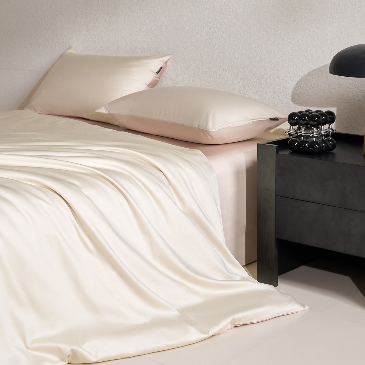 91家纺网 家纺一手货源 找家纺 拼社家纺 2026新款A类全棉50s双股100Pro贡缎长绒棉四件套全棉四件套简约纯色纯棉床上用品 舒肤蕾+香槟色