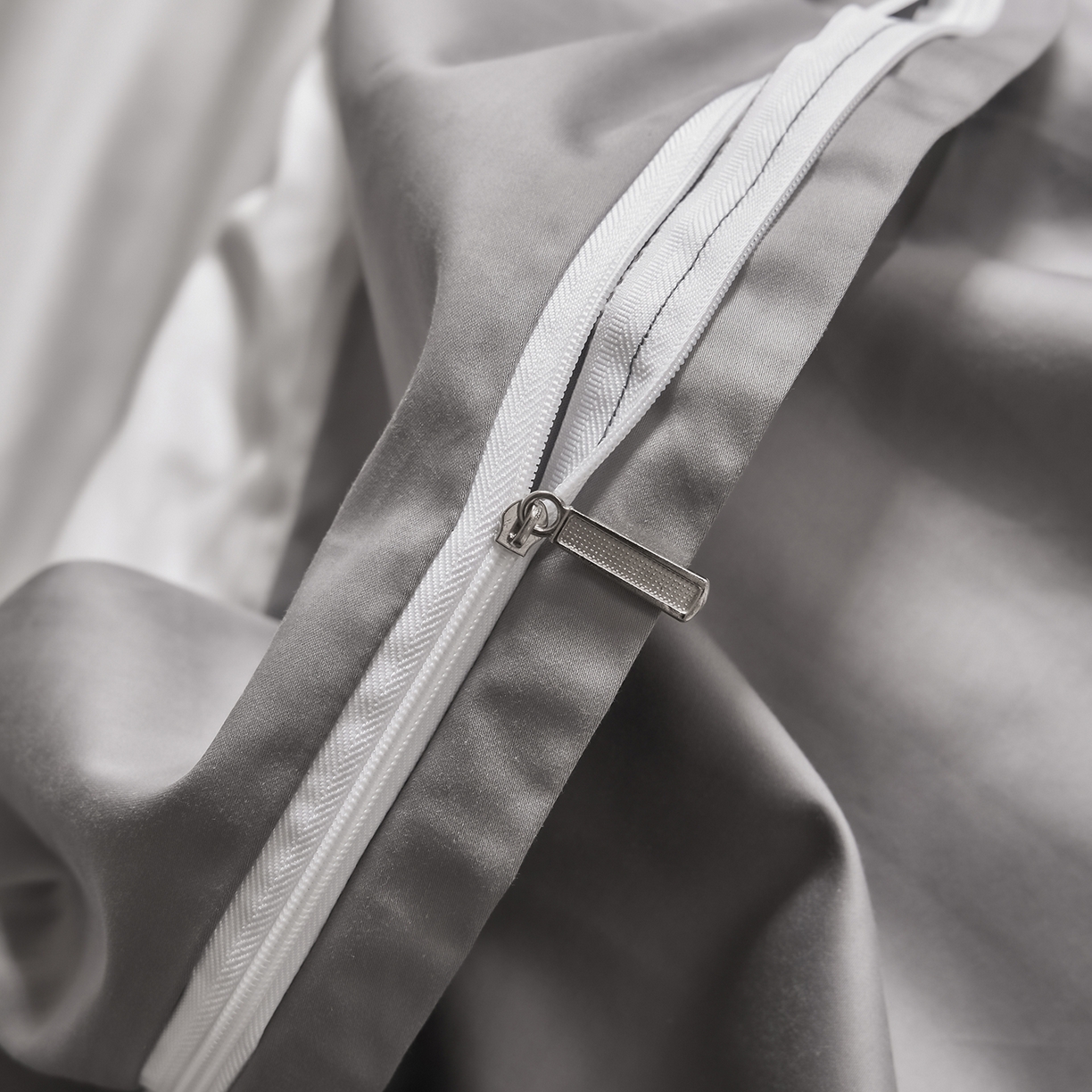 91家纺网 家纺一手货源 找家纺 拼社家纺 2026新款A类全棉50s双股100Pro贡缎长绒棉四件套全棉四件套简约纯色纯棉床上用品 雅士灰+高级灰