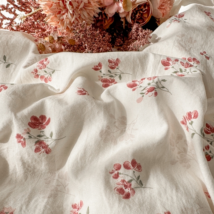 91家纺网 家纺一手货源 找家纺 梦纤绒 2026新款A类仿棉古法水洗棉法式全棉花边四件套疏影