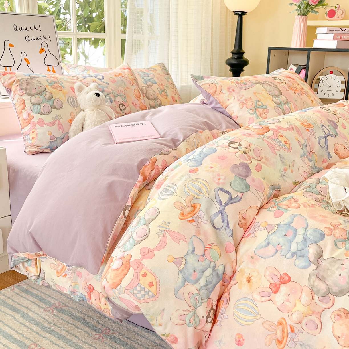 91家纺网 家纺一手货源 找家纺 （总）睡美美家纺 2026新款13070数码印花全棉纯棉动物卡通三件套四件套