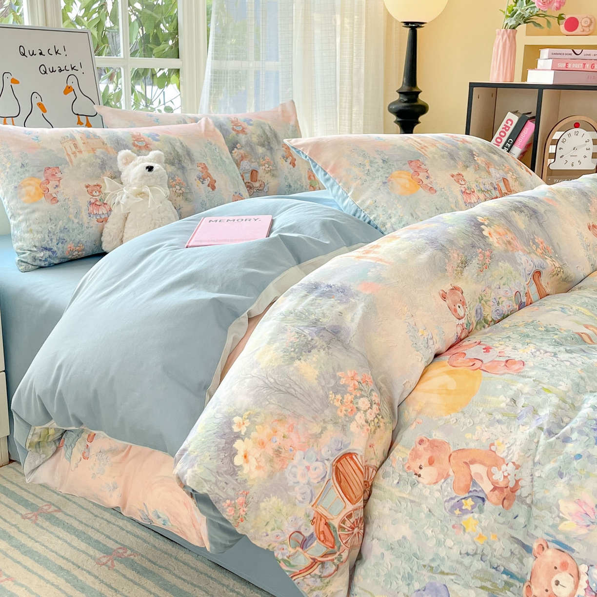 91家纺网 家纺一手货源 找家纺 （总）睡美美家纺 2026新款13070数码印花全棉纯棉动物卡通三件套四件套