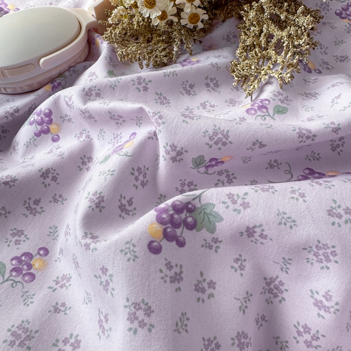 91家纺网 家纺一手货源 找家纺 梦纤绒 2026新款A类仿棉古法水洗棉法式全棉花边四件套水晶葡萄