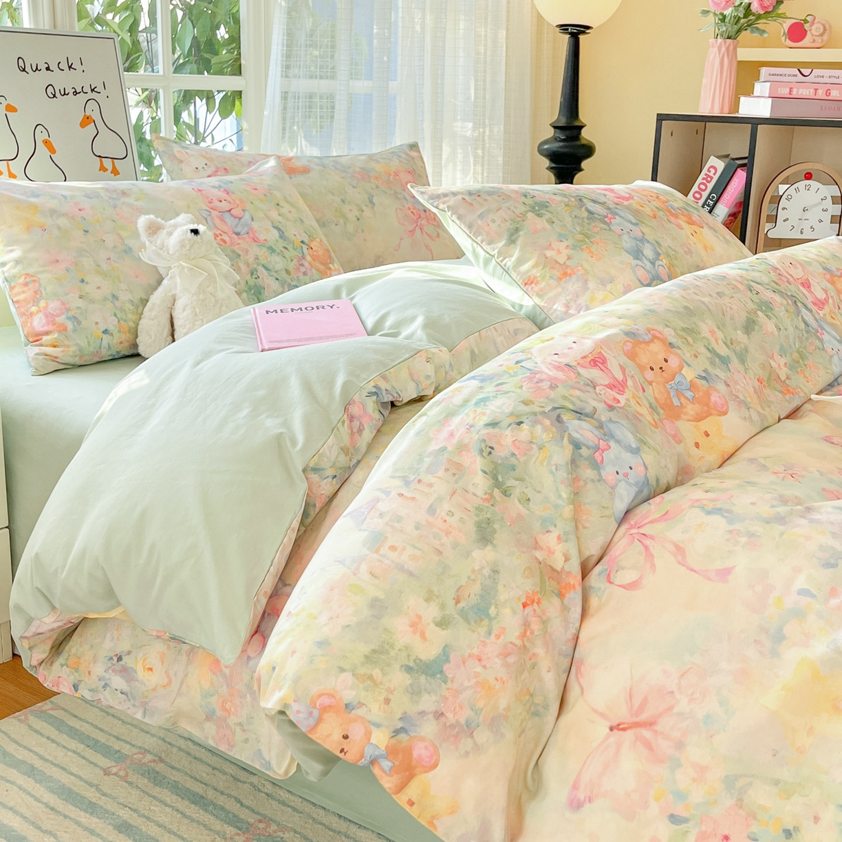 91家纺网 家纺一手货源 找家纺 （总）睡美美家纺 2026新款13070数码印花全棉纯棉动物卡通三件套四件套