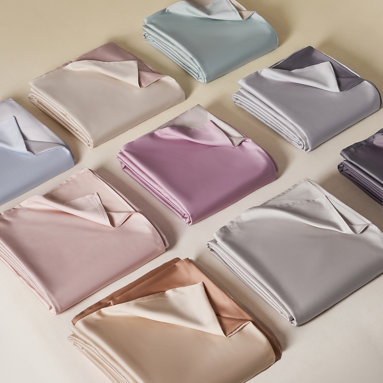 拼社家纺 2026新款A类全棉50s双股100Pro贡缎长绒棉四件套全棉四件套简约纯色纯棉床上用品 组合图2