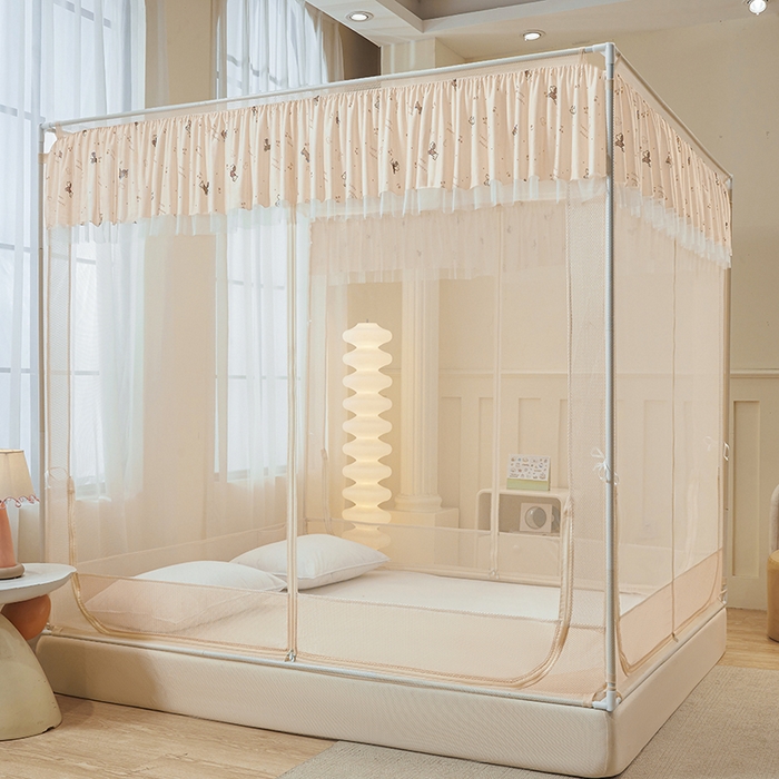 91家纺网 家纺一手货源 找家纺 （总）青竹苑 2026新款花边款床笠底防摔坐床蚊帐