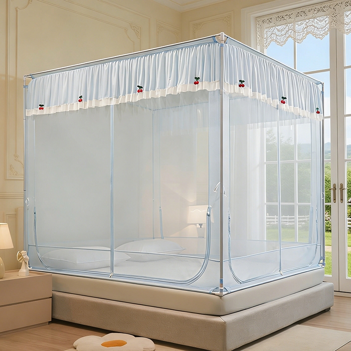 91家纺网 家纺一手货源 找家纺 （总）青竹苑 2026新款花边款床笠底防摔坐床蚊帐