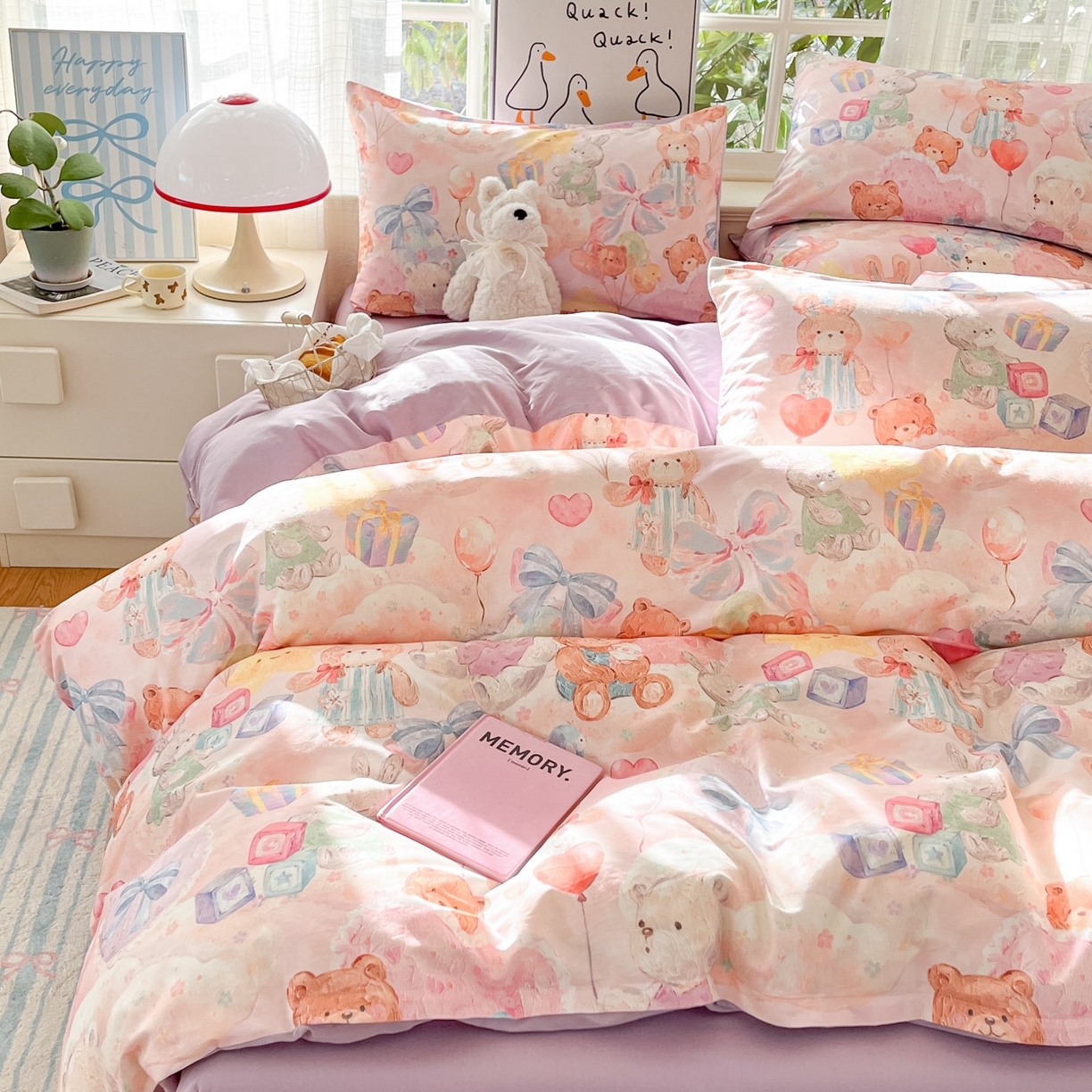 91家纺网 家纺一手货源 找家纺 睡美美家纺 2026新款13070数码印花全棉纯棉动物卡通三件套四件套 节日狂欢