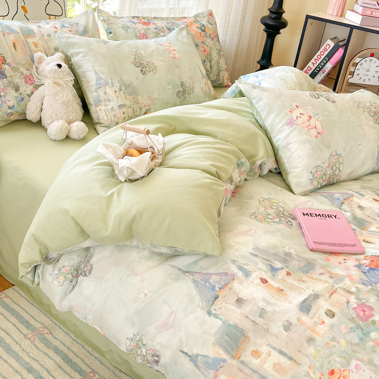 91家纺网 家纺一手货源 找家纺 睡美美家纺 2026新款13070数码印花全棉纯棉动物卡通三件套四件套 洛克庄园