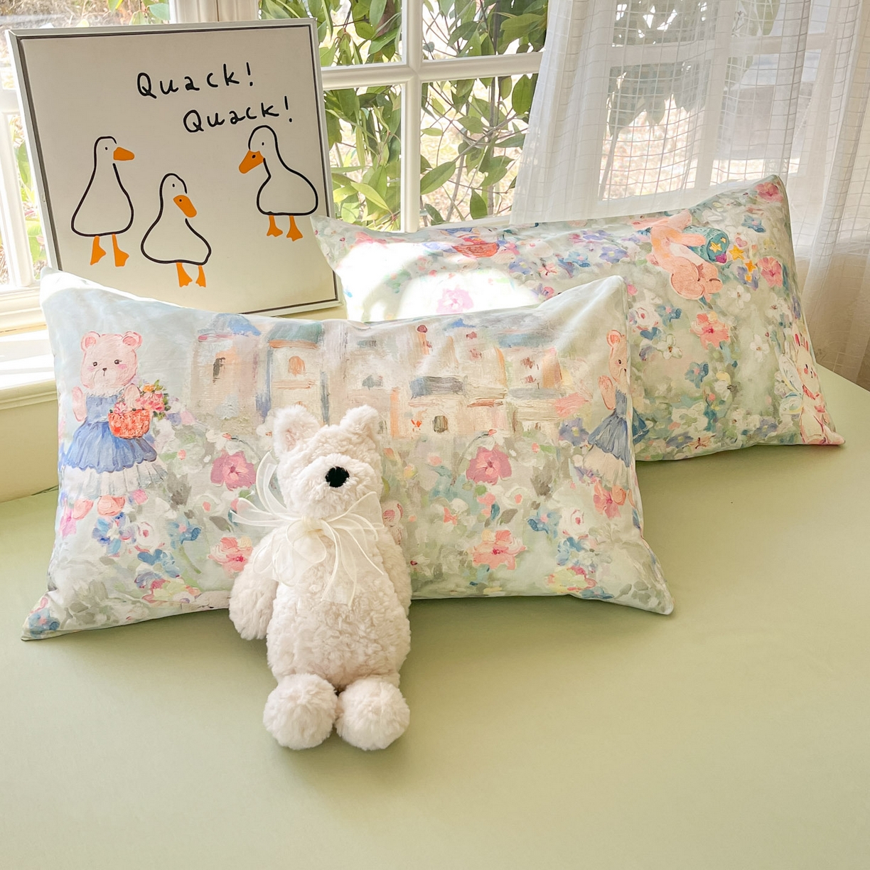 91家纺网 家纺一手货源 找家纺 睡美美家纺 2026新款13070数码印花全棉纯棉动物卡通三件套四件套 洛克庄园