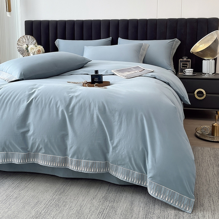 91家纺网 家纺一手货源 找家纺 （总）拼社家纺 40s贡缎长绒棉字母款四件套