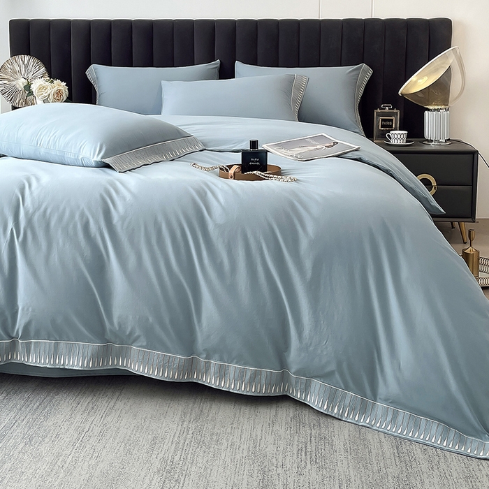 91家纺网 家纺一手货源 找家纺 （总）拼社家纺 2026新款A类色织全棉水洗棉四件套纯棉四件套刺绣床上用品-黛妮卡系列