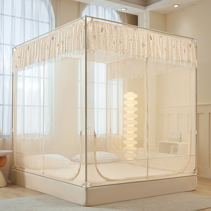 91家纺网 家纺一手货源 找家纺 （总）青竹苑 2026新款花边款床笠底防摔坐床蚊帐