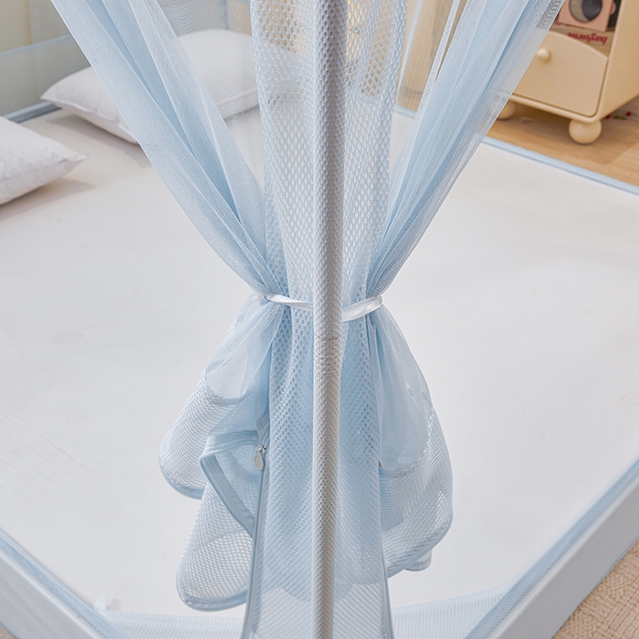 91家纺网 家纺一手货源 找家纺 青竹苑 2026新款花边款床笠底防摔坐床蚊帐 坐床-格子小动物