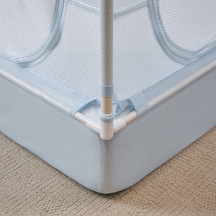 91家纺网 家纺一手货源 找家纺 青竹苑 2026新款花边款床笠底防摔坐床蚊帐 坐床-格子小动物