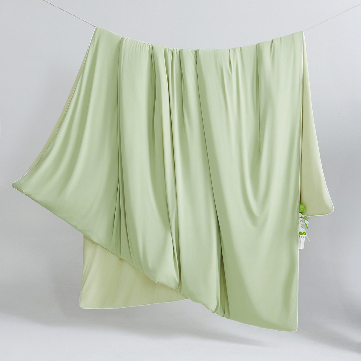 91家纺网 家纺一手货源 找家纺 熙宴家纺 2026新款锦氨凉感MAX脱脂棉花夏被 被子被芯 果绿+青绿