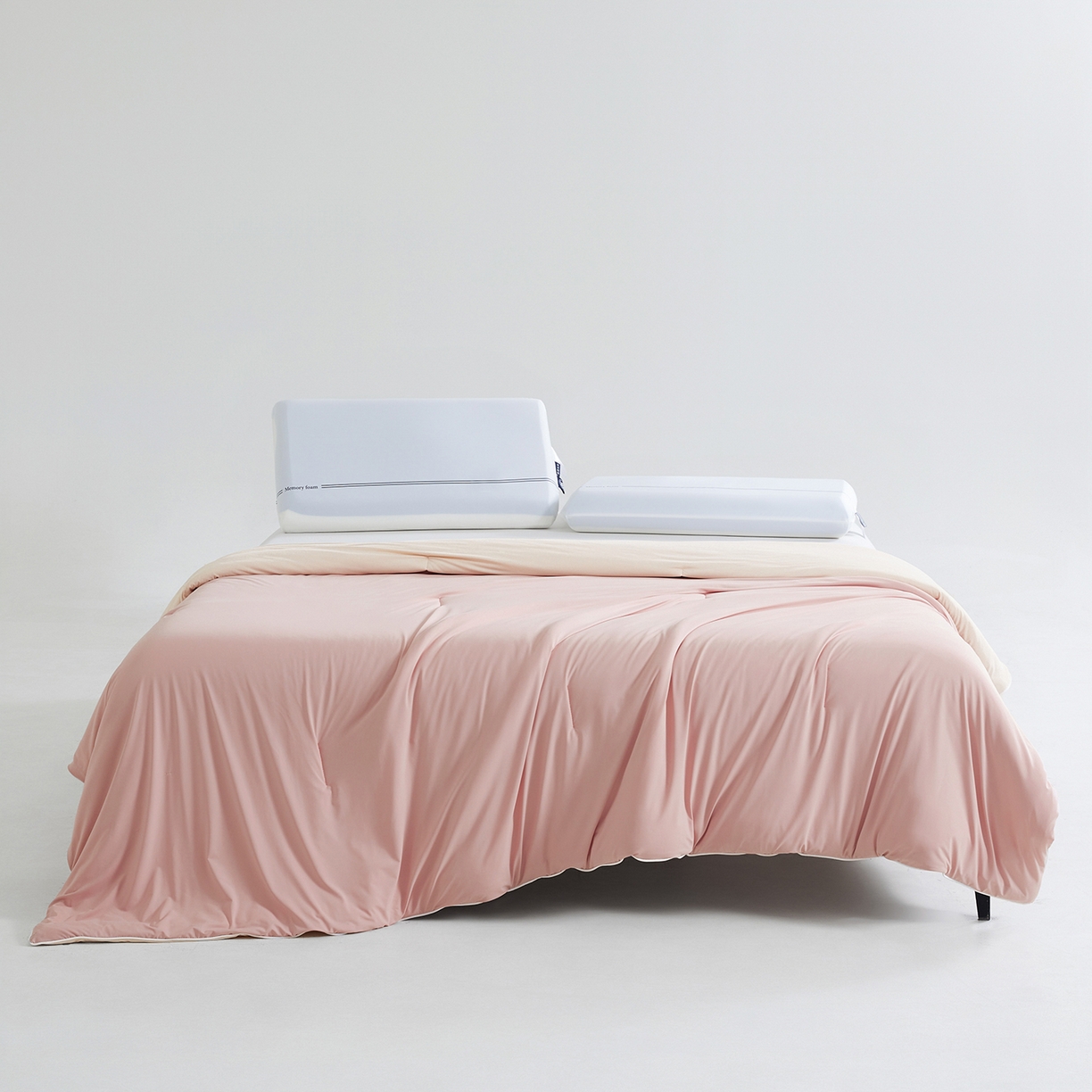 91家纺网 家纺一手货源 找家纺 熙宴家纺 2026新款锦氨凉感MAX脱脂棉花夏被 被子被芯 冰玉+柔粉