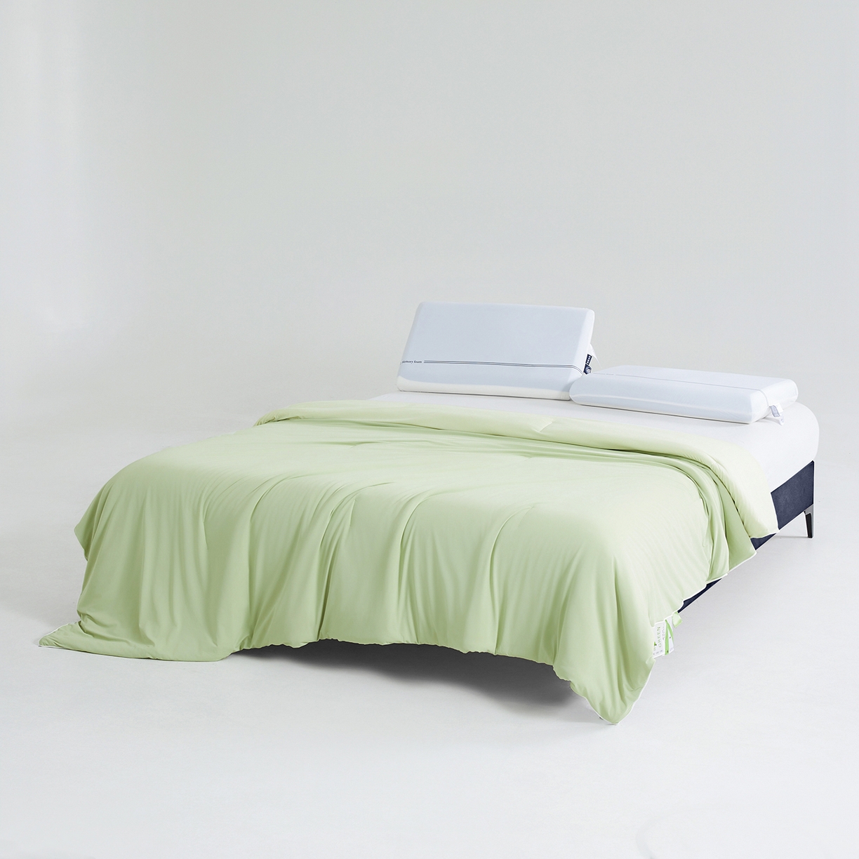 91家纺网 家纺一手货源 找家纺 熙宴家纺 2026新款锦氨凉感MAX脱脂棉花夏被 被子被芯 果绿+青绿