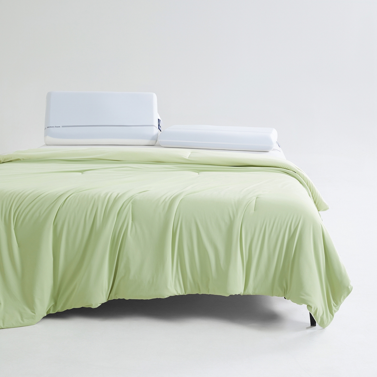 91家纺网 家纺一手货源 找家纺 熙宴家纺 2026新款锦氨凉感MAX脱脂棉花夏被 被子被芯 果绿+青绿