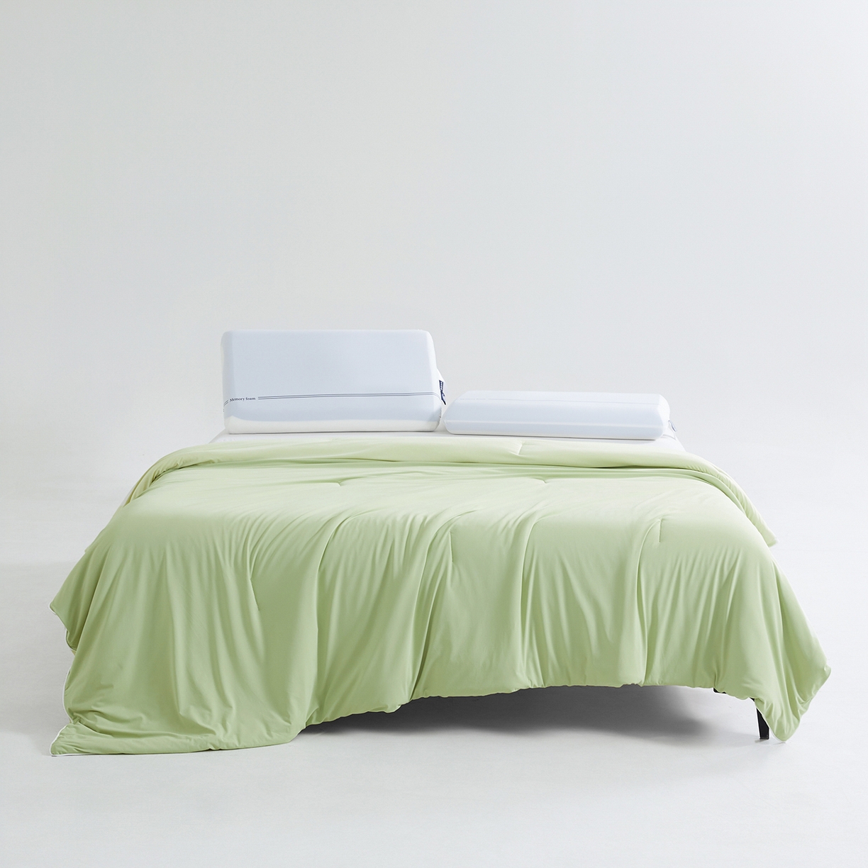 91家纺网 家纺一手货源 找家纺 熙宴家纺 2026新款锦氨凉感MAX脱脂棉花夏被 被子被芯 果绿+青绿