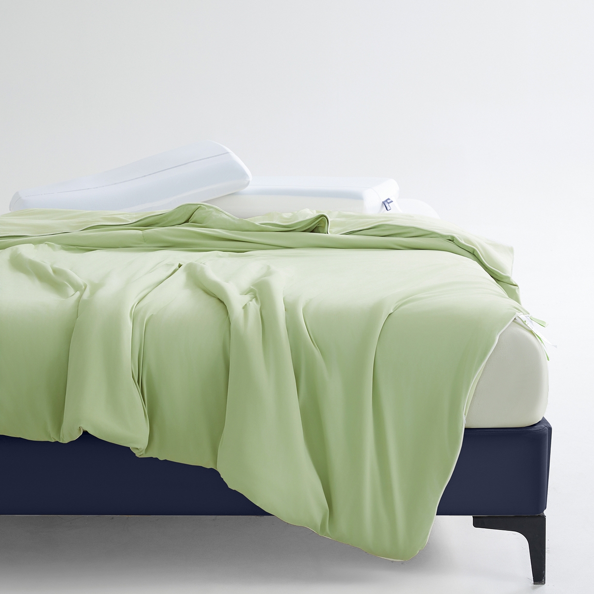 91家纺网 家纺一手货源 找家纺 熙宴家纺 2026新款锦氨凉感MAX脱脂棉花夏被 被子被芯 果绿+青绿