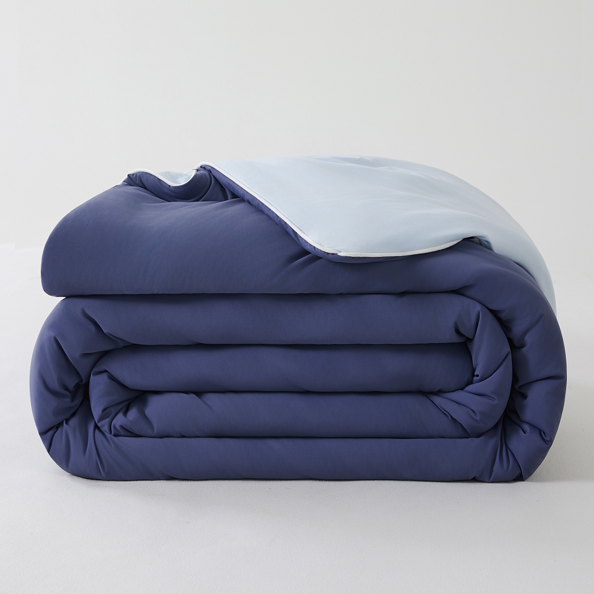 91家纺网 家纺一手货源 找家纺 熙宴家纺 2026新款锦氨凉感MAX脱脂棉花夏被 被子被芯 深蓝+浅蓝