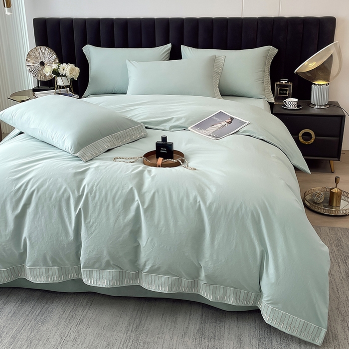 91家纺网 家纺一手货源 找家纺 （总）拼社家纺 2026新款A类色织全棉水洗棉四件套纯棉四件套刺绣床上用品-黛妮卡系列