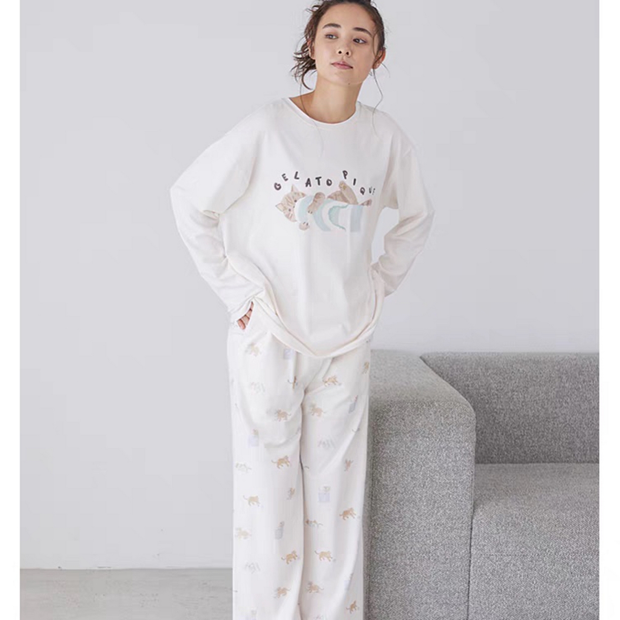 91家纺网 家纺一手货源 找家纺 妍景家居生活馆 2026新款猫咪拖鞋套装 白色