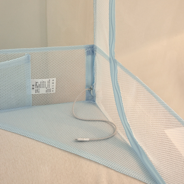 91家纺网 家纺一手货源 找家纺 青竹苑 2026新款花边款床笠底防摔坐床蚊帐 坐床樱桃-冰莓蓝